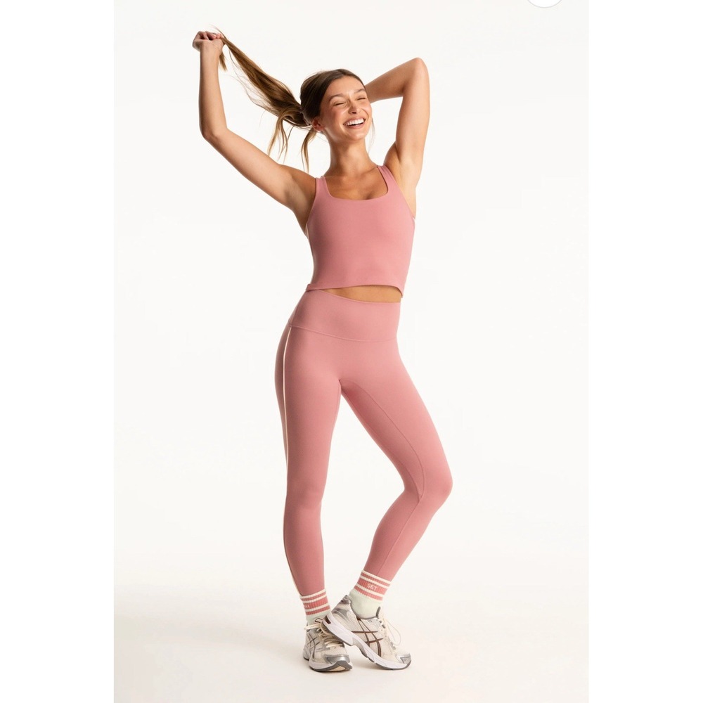 Set Active "Baked" Pink FormCloud Cloud Parke Pipe It Up Bra S Leggings M Set - Picture 1 of 13